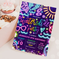 Eau Diapositive Splash Pad Anniversaire Fête Neon
