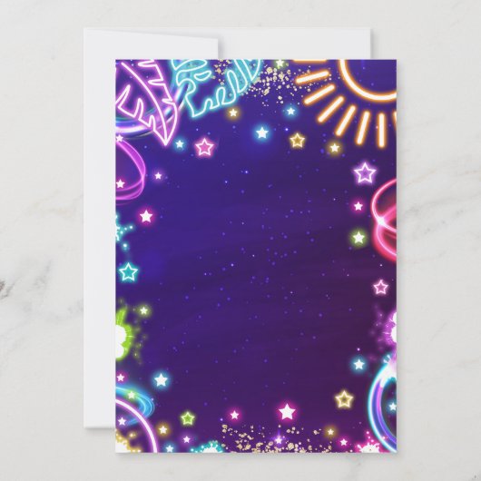 Invitation Eau Diapositive Splash Pad Anniversaire Fête Neon (Dos)