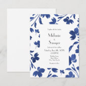 Invitation Eau d'Indigo - tiges de fleurs (Devant / Derrière)