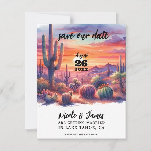 Invitation Eau douce du désert Enregistrer la date (Devant)
