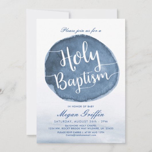 Invitation Eau du lac | Custom Holy Baptism (Devant)