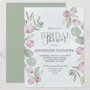 Invitation Eau-forte aquarelle bleu poussiéreux Baby Shower d