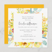Invitation Eau Jaune d'été Fête des mariées florale (Devant / Derrière)