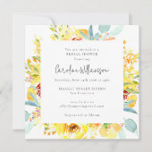 Invitation Eau Jaune d'été Fête des mariées florale (Devant)