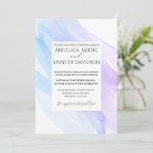 Invitation Eau minimaliste élégante bleu violet mariage (Debout devant)