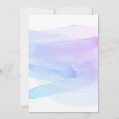 Invitation Eau minimaliste élégante bleu violet mariage (Dos)