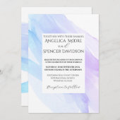Invitation Eau minimaliste élégante bleu violet mariage (Devant / Derrière)