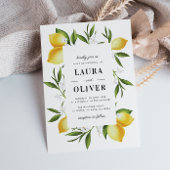 Invitation eau moderne citrons vert mariage