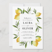 Invitation eau moderne citrons vert mariage (Devant)