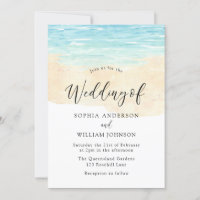 Eau Moderne Sable Plage Aquarelle Plage Mariage