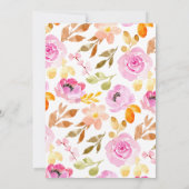 Invitation Eau rose d'été Jardin Fête des mariées florale (Dos)