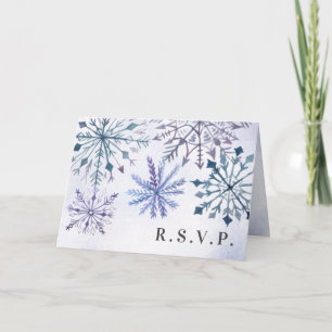 Invitation Eau rustique Snowflakes Mariage d'hiver RSVP