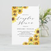 Invitation Eau Rustique Tournesols Couples Douche (Debout devant)