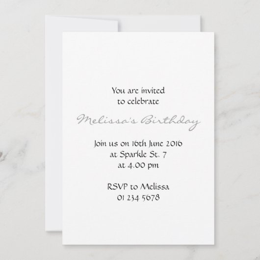 Invitation Eau sombre noir bleu mousse ondulée Monogramme (Dos)