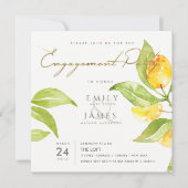 INVITATION EAU VERTE JAUNE COULEUR FOLIAGE FIANÇAILLES OLIVE (Devant)