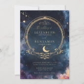 Invitation Eaux célestes Minuit Bleu Élégant Mariage (Devant)