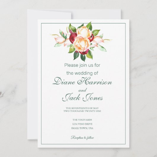 Invitation Eaux roses et Berry (Devant)