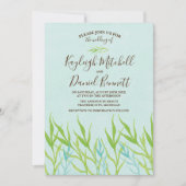 Invitation Eaux tranquilles Lac Plage Océan Vert Mariage (Devant)