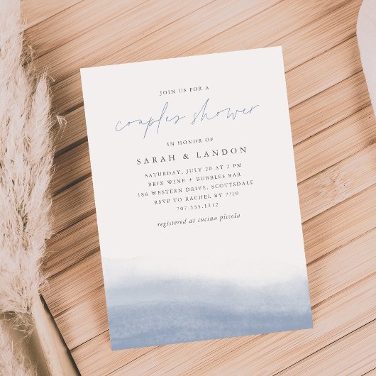 Invitation Ebb Tide Aquarelle Côtière Couples Douche