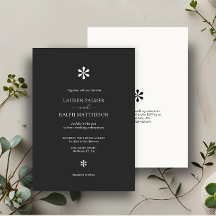 Invitation Ébène et ivoire Mariage minimal chic