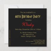 Invitation Ebony Leopard Stiletto Stripes 60 & Fabulous (Dos)