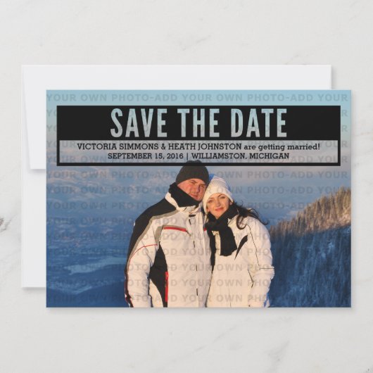 Invitation Ebony Modern Cut Out Enregistrer la date Invitatio (Devant)