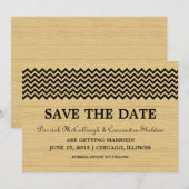 Invitation Ebony Rustic Chevron Enregistrer l'Invitation de d (Devant / Derrière)