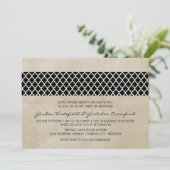 Invitation Ebony Rustique Quatrefoil Mariage Inviter (Debout devant)
