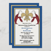 Invitation Ébullition bleue d'écrevisses d'événement de (Devant / Derrière)