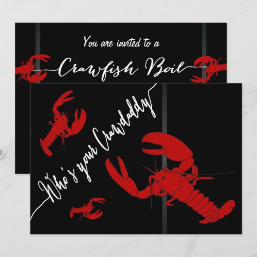 Invitation Ébullition d'écrevisses (Devant / Derrière)