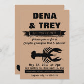 Invitation Ébullition Inviation, wedding shower d'écrevisses (Devant / Derrière)