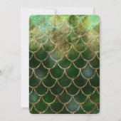 Invitation Écailles de sirène vertes et dorées Glam douche de (Dos)