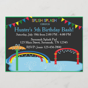 Invitation Écart d'anniversaire de Splash Pad