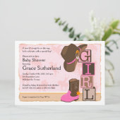 Invitation Écart de Baby shower de fille (Debout devant)