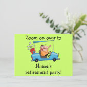 Invitation Écart de retraite personnalisé, Golf Cart (Debout devant)