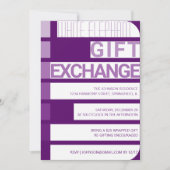 Invitation Échange Cadeau Blanc Stripe Échange Cadeau Fête de (Devant)