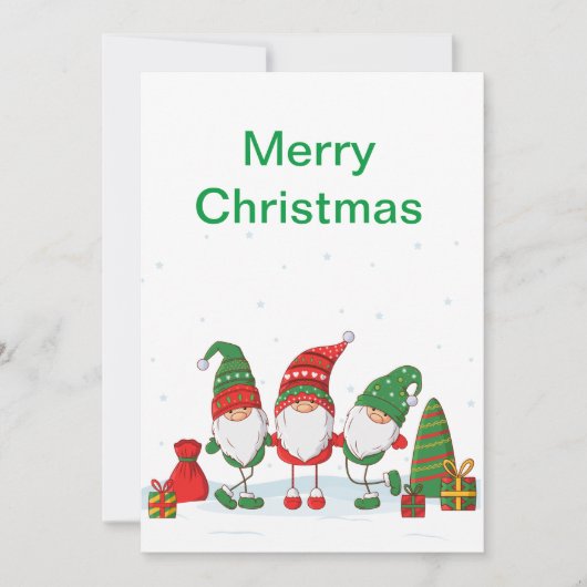 Invitation Échange cadeau de Noël Gnome (Devant)