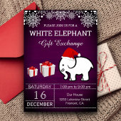 Invitation Échange cadeau de Noël White Elephant