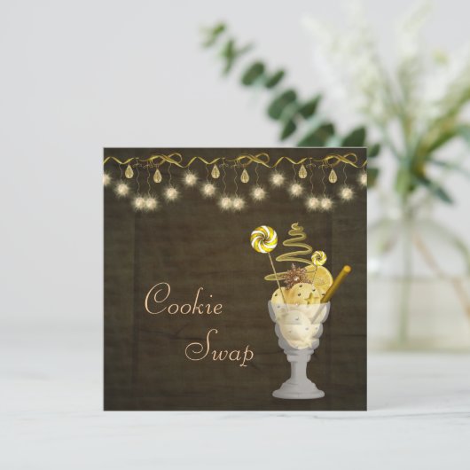 Invitation Échange chic de biscuit de Noël (Debout devant)