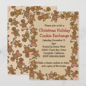Invitation Échange de biscuit de vacances de Noël de pain (Devant / Derrière)