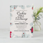 Invitation Échange de biscuits à l'écriture élégante Soirée d (Debout devant)