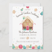 Invitation Échange de biscuits annuel Gingerbread House Holid (Devant)