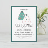 Invitation Échange de biscuits Arbre de Noël Cookies Vacances (Debout devant)