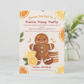 Invitation Échange de biscuits au gingembre et au citrus pour (Debout devant)