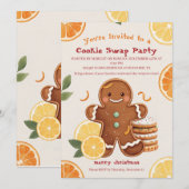 Invitation Échange de biscuits au gingembre et au citrus pour (Devant / Derrière)