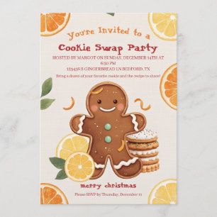 Invitation Échange de biscuits au gingembre et au citrus pour