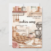 Invitation « Échange de biscuits de cuisine rustique » (Devant)
