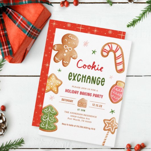Invitation Échange de biscuits de fête de Noël