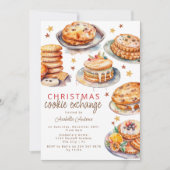 Invitation Échange de biscuits de fête - Fête de Noël (Devant)