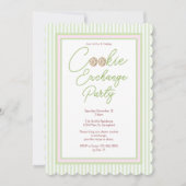 Invitation Échange de biscuits de fêtes rose et vert (Devant)